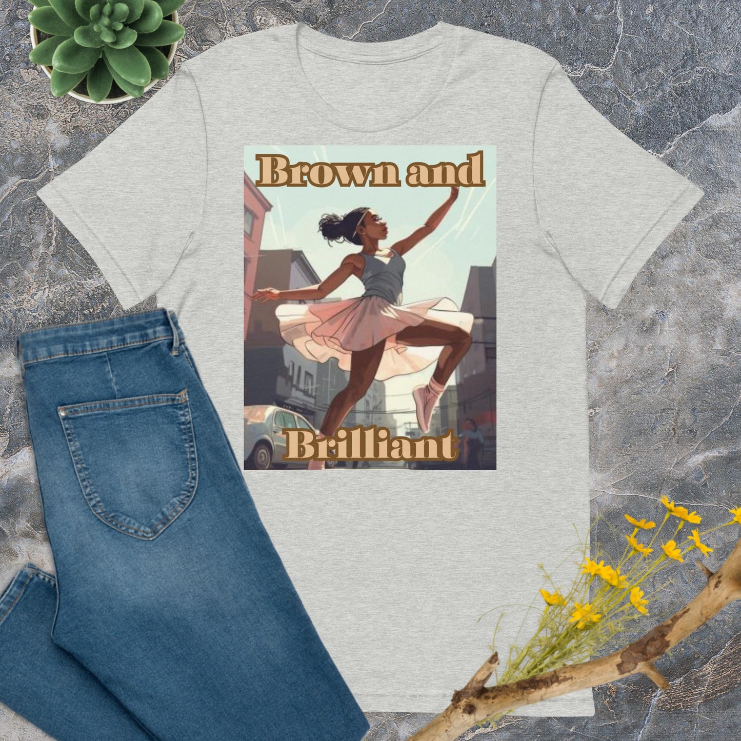 Brown and Brilliant Dancer Adult Unisex t-shirt