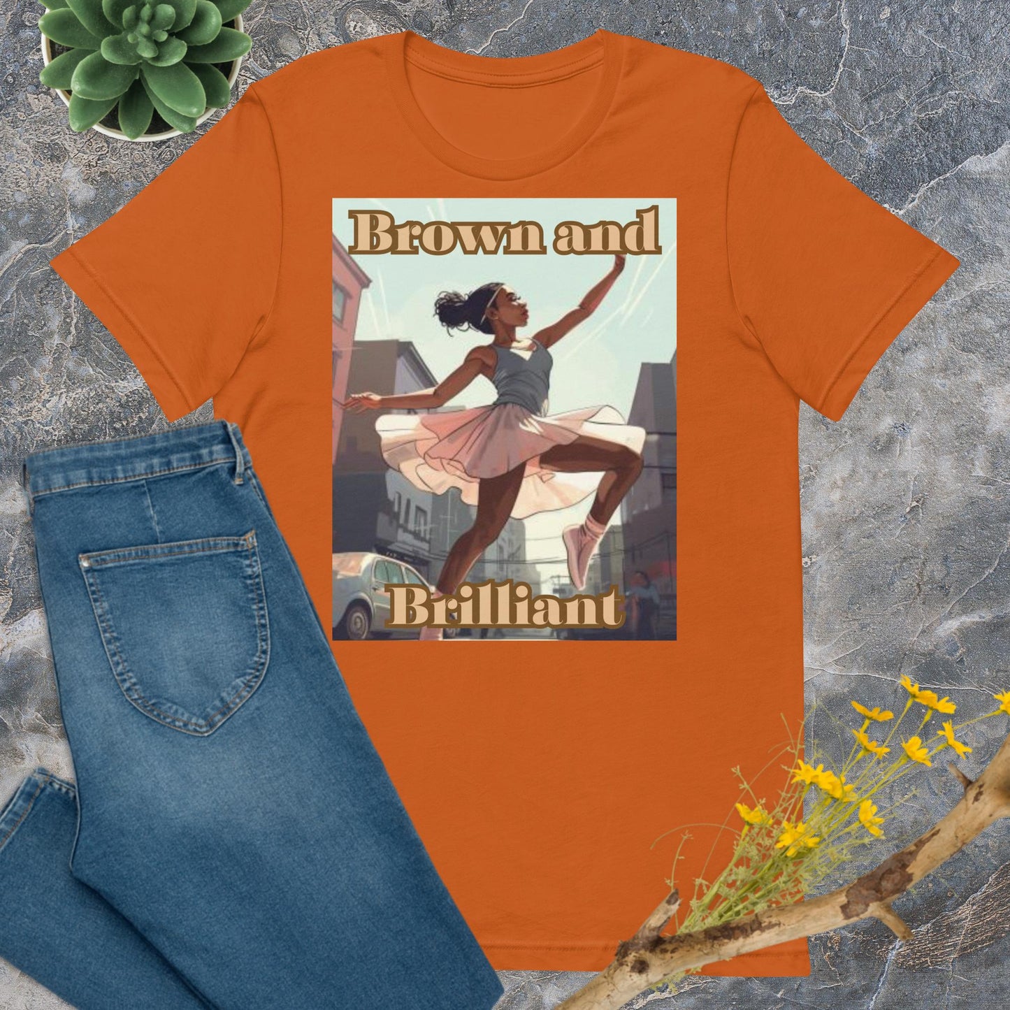 Brown and Brilliant Dancer Adult Unisex t-shirt