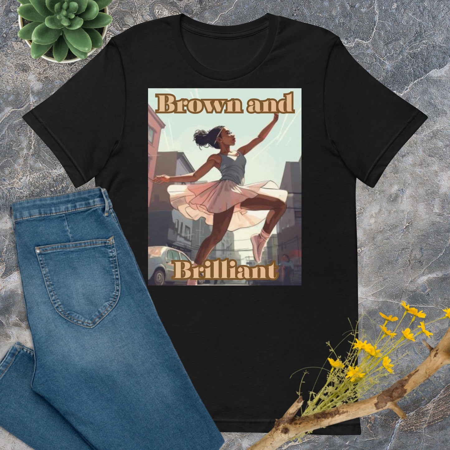 Brown and Brilliant Dancer Adult Unisex t-shirt