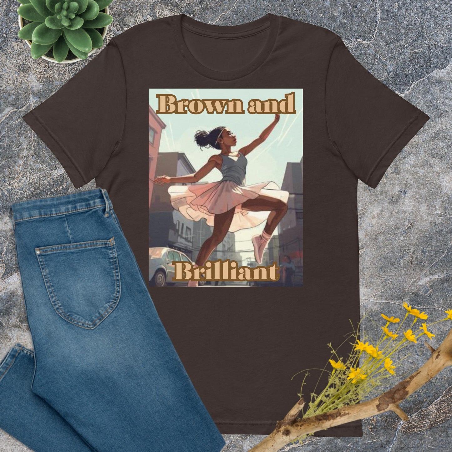 Brown and Brilliant Dancer Adult Unisex t-shirt