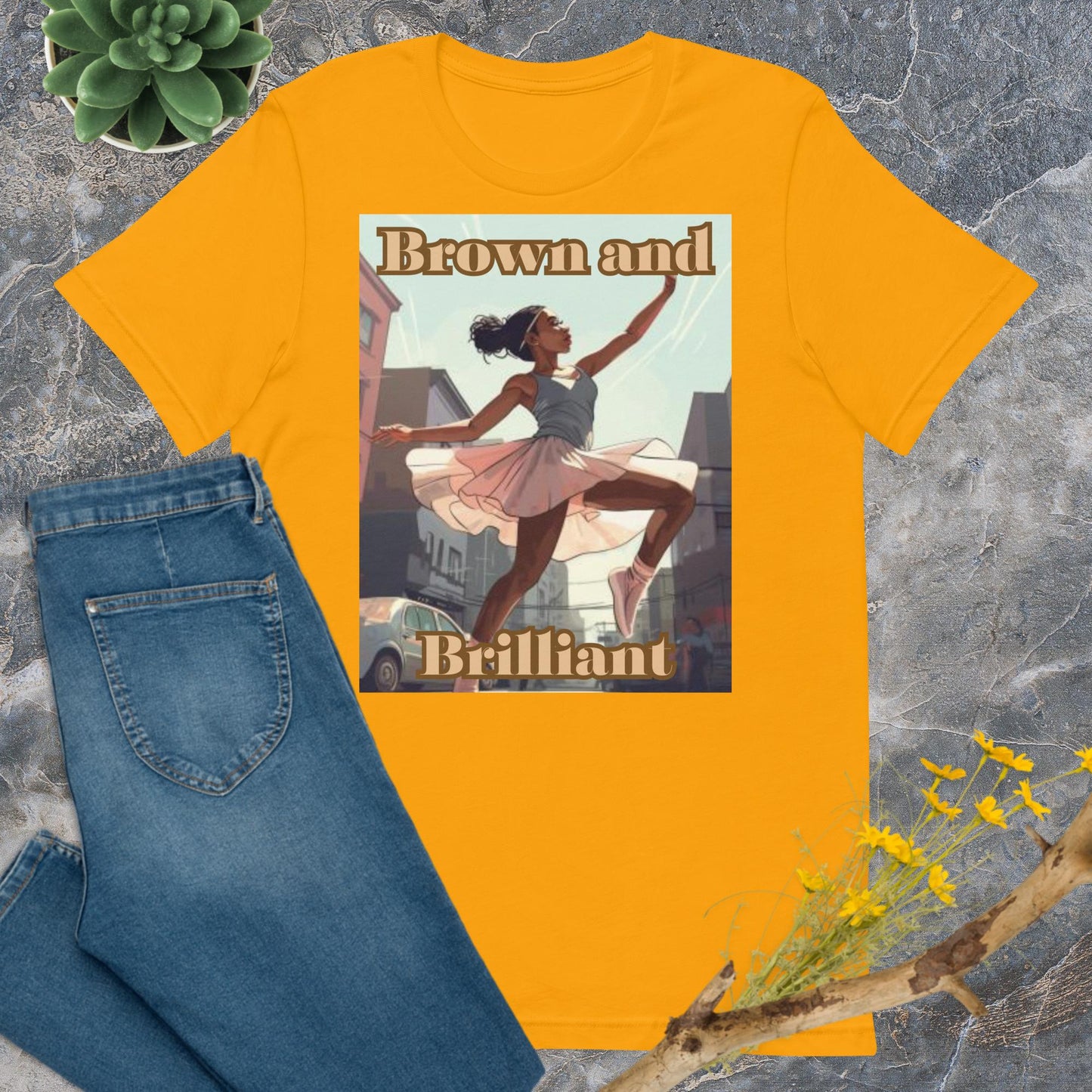Brown and Brilliant Dancer Adult Unisex t-shirt
