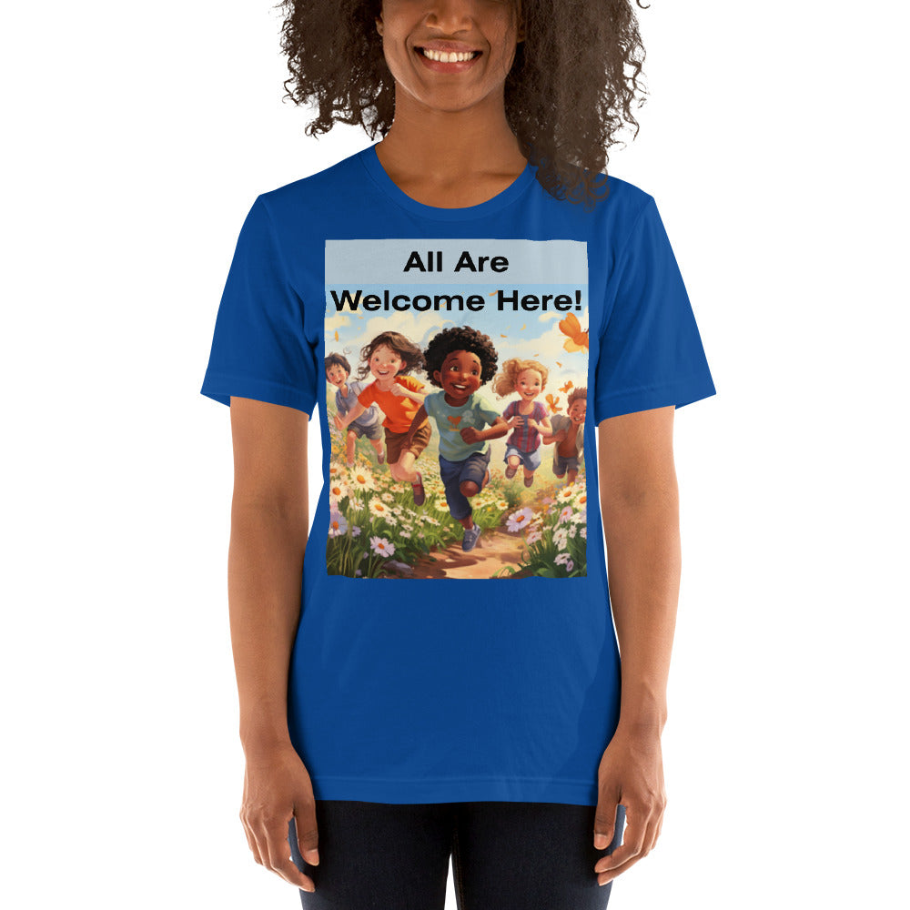 All Are Welcome Here Unisex t-shirt