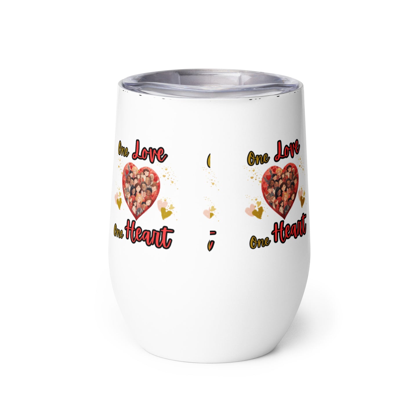 One Love One Heart Wine tumbler