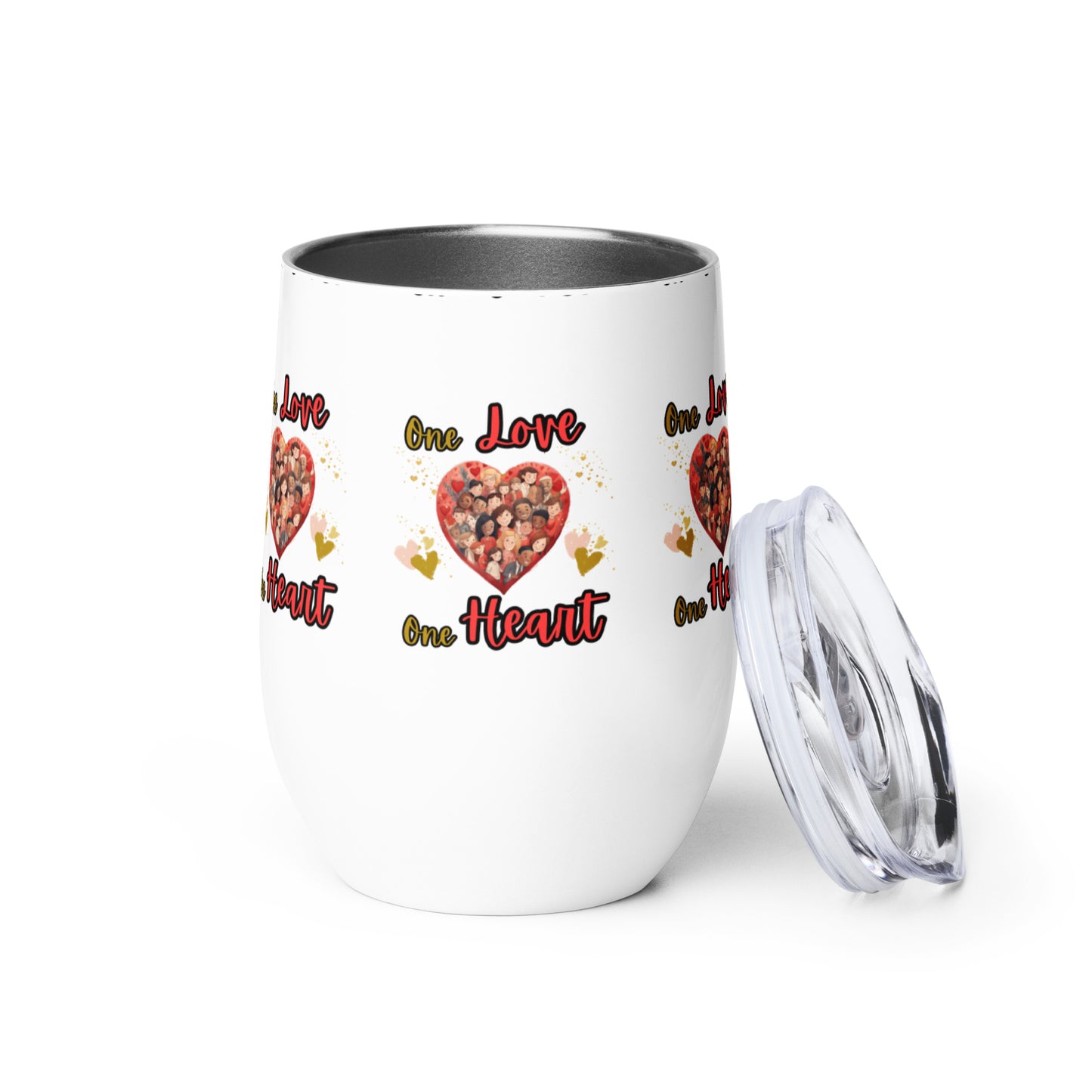 One Love One Heart Wine tumbler