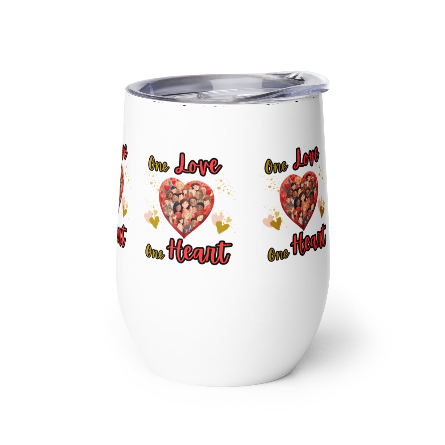One Love One Heart Wine tumbler