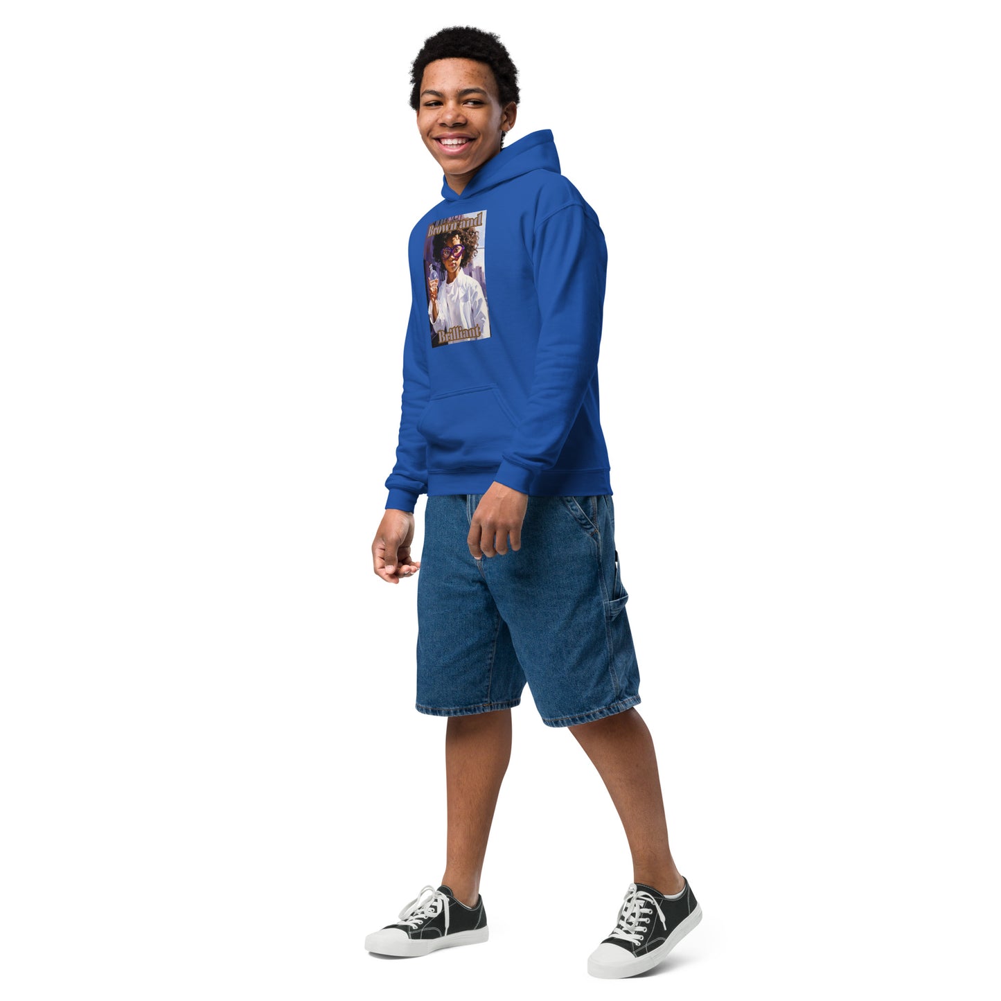 Brown and Brilliant Scientist Youth heavy blend hoodie