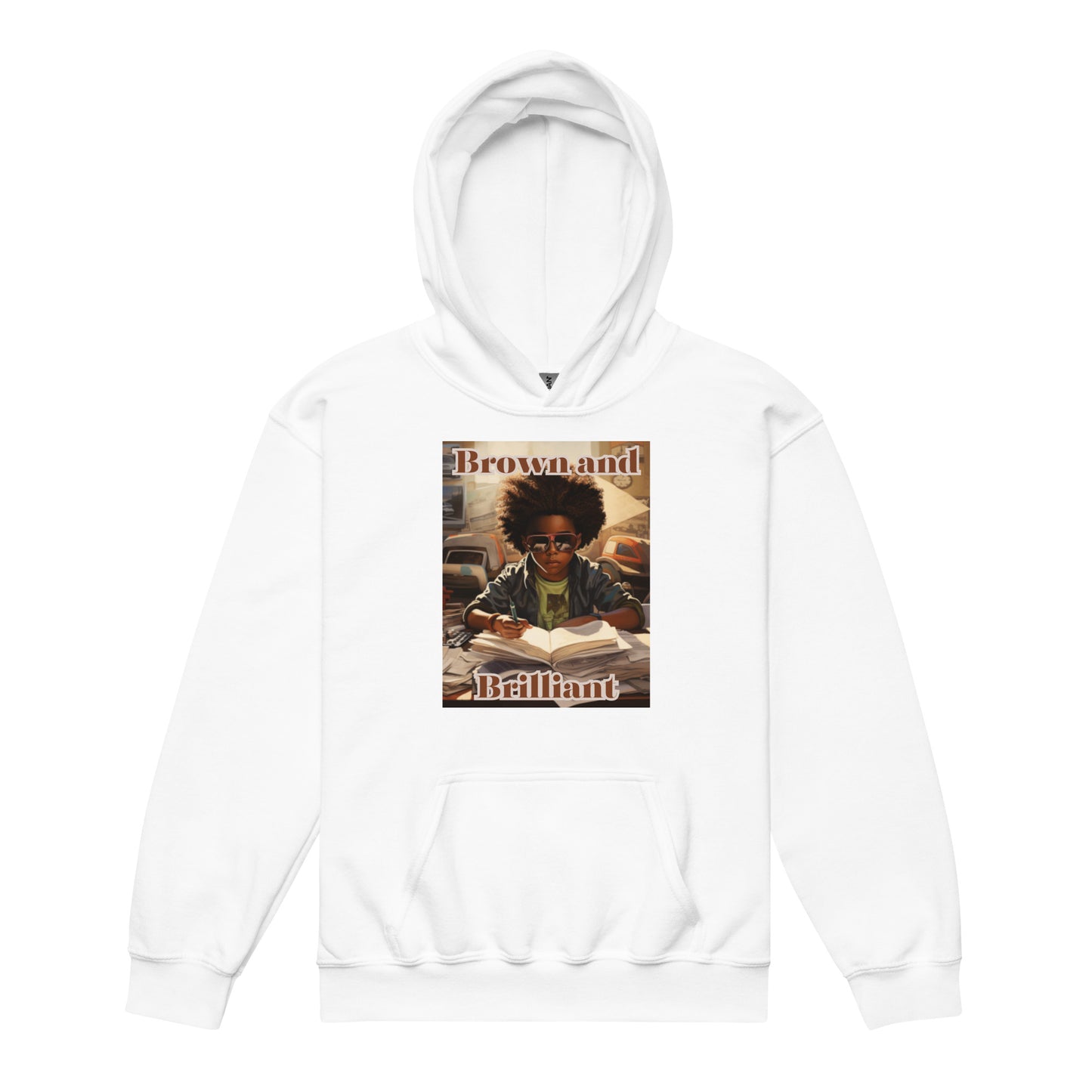 Brown and Brilliant Writer Youth heavy blend hoodie