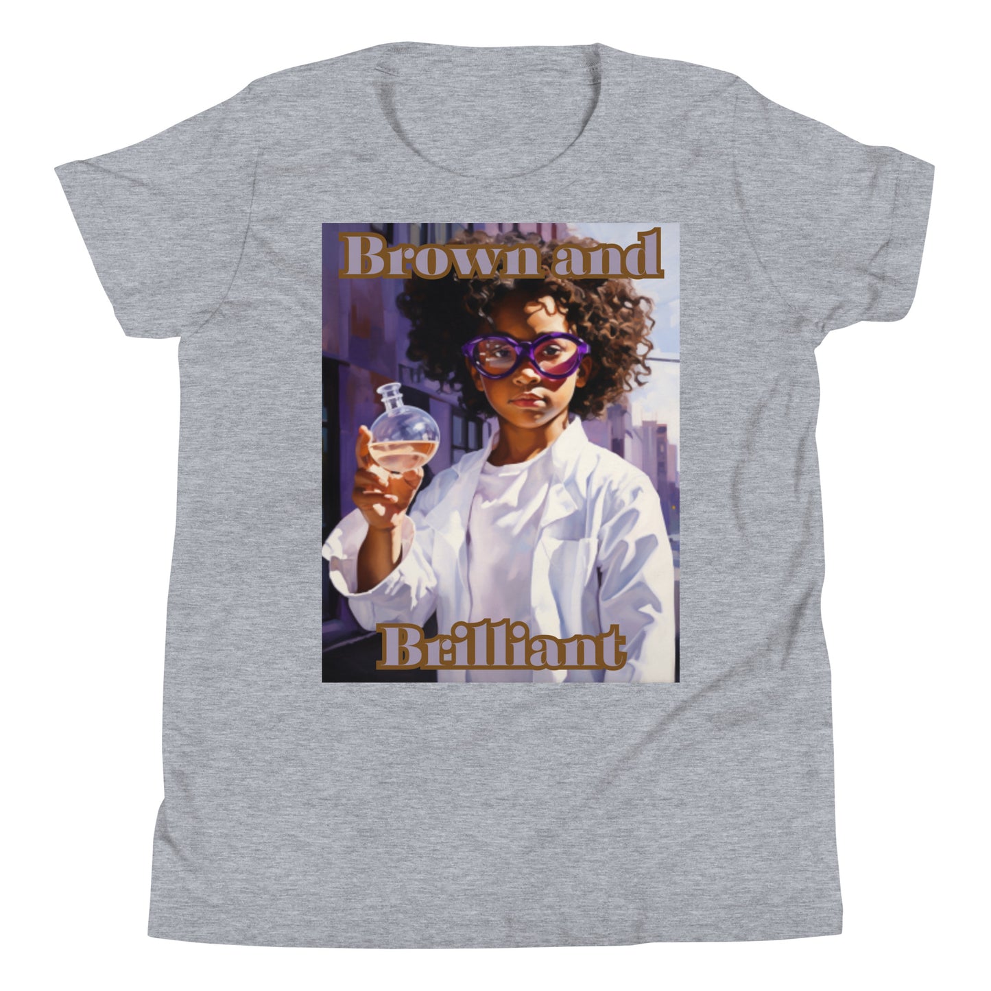 Brown and Brilliant Scientist Youth Short Sleeve T-Shirt