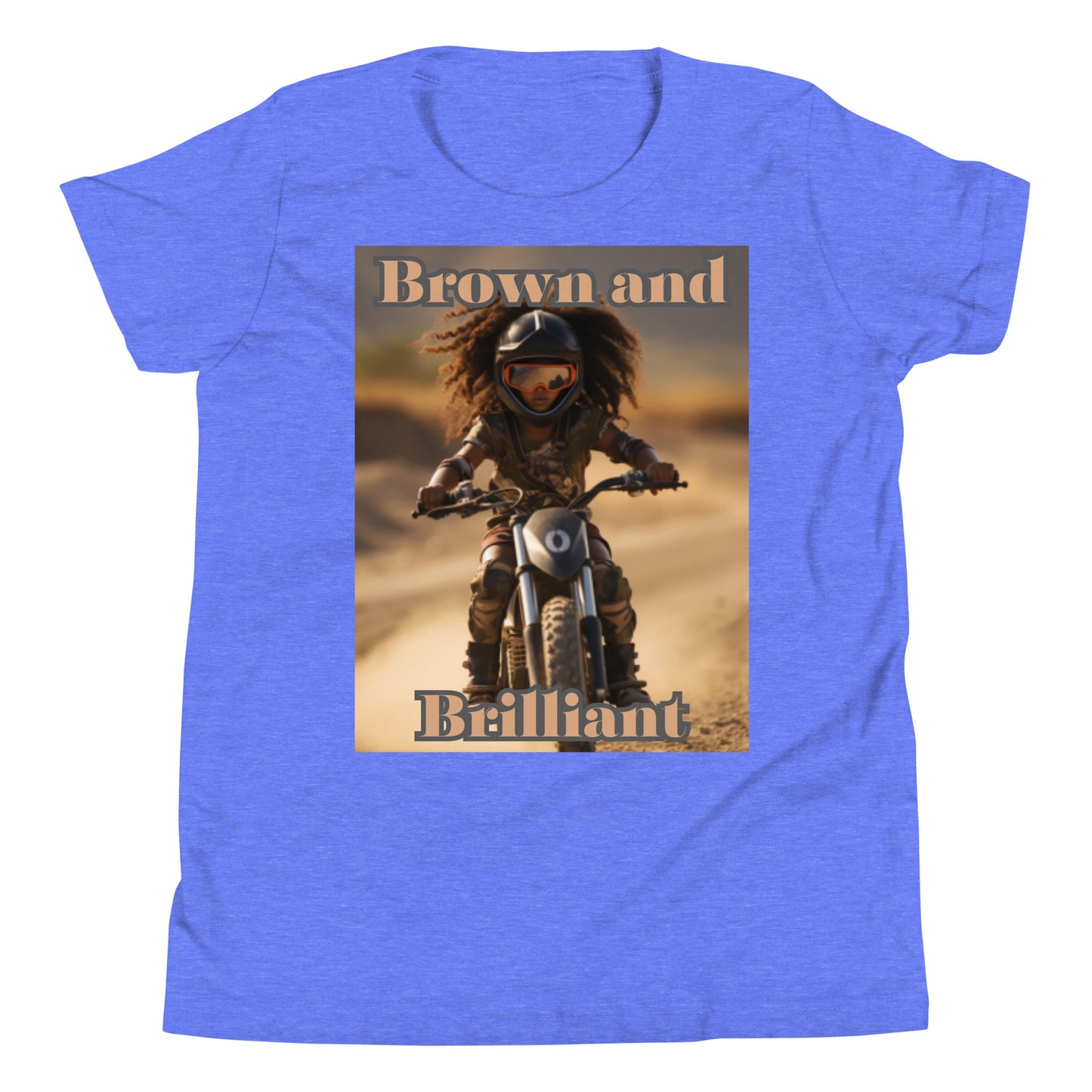 Brown and Brilliant Biker Youth Short Sleeve T-Shirt