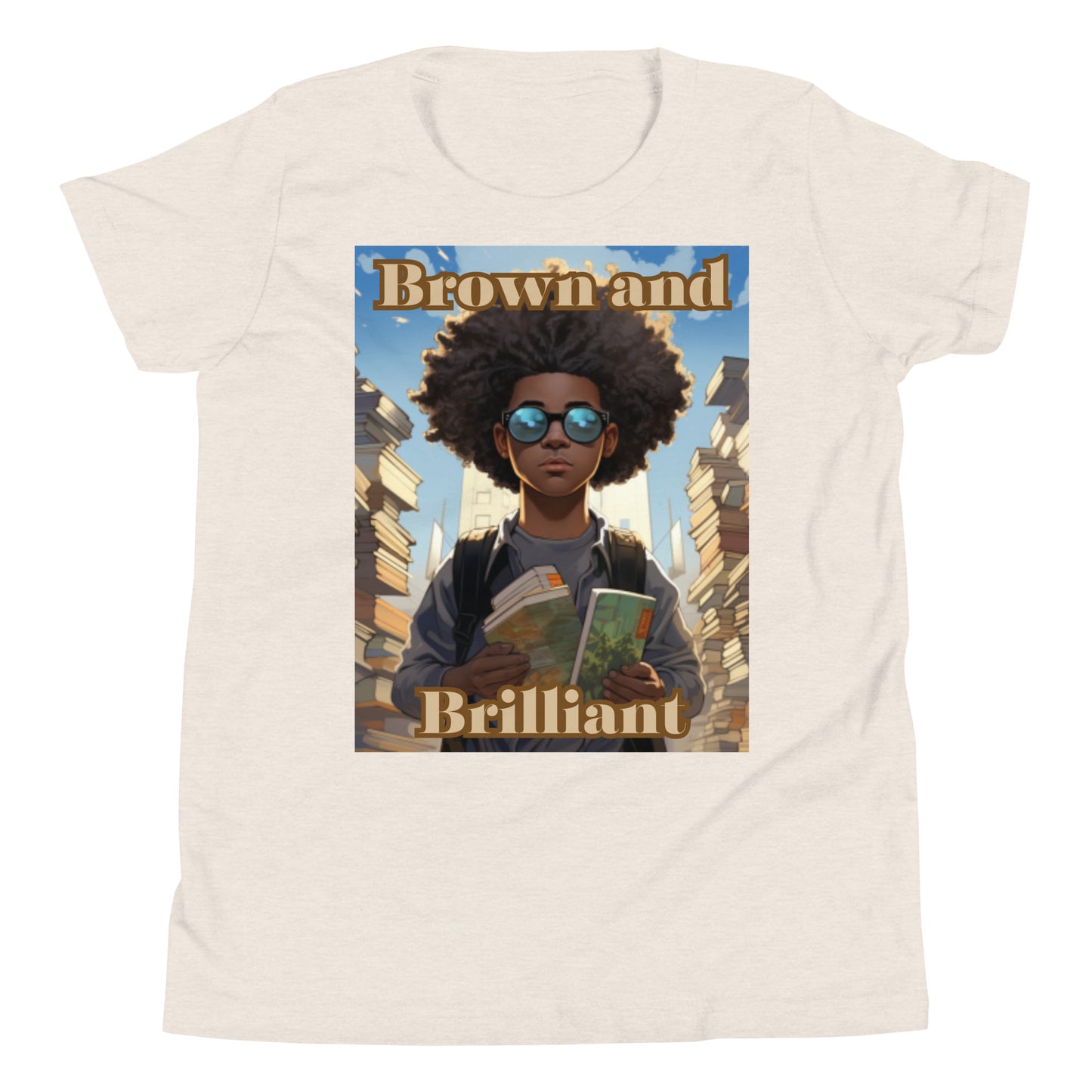 Brown and Brilliant Reader Youth Short Sleeve T-Shirt