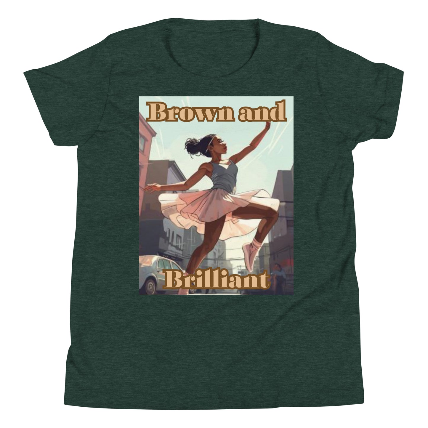 Brown and Brilliant Dancer Youth Short Sleeve T-Shirt