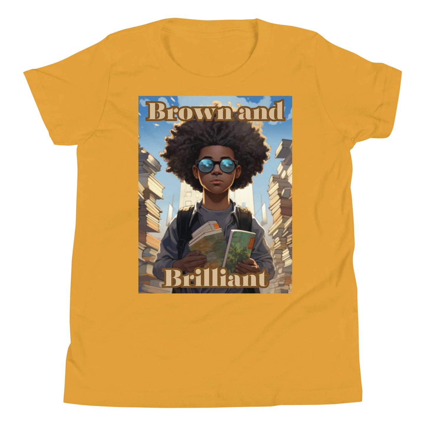 Brown and Brilliant Reader Youth Short Sleeve T-Shirt