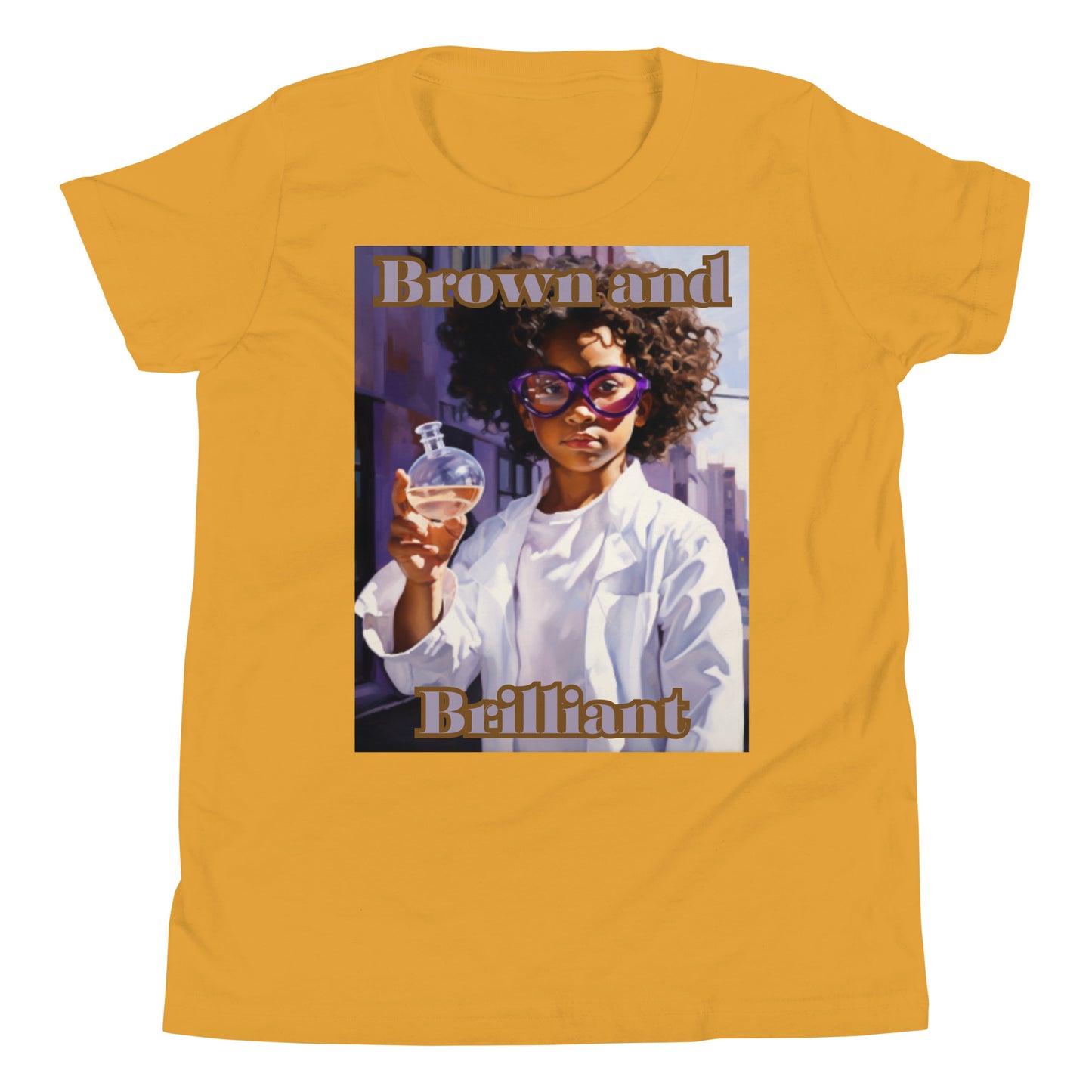 Brown and Brilliant Scientist Youth Short Sleeve T-Shirt