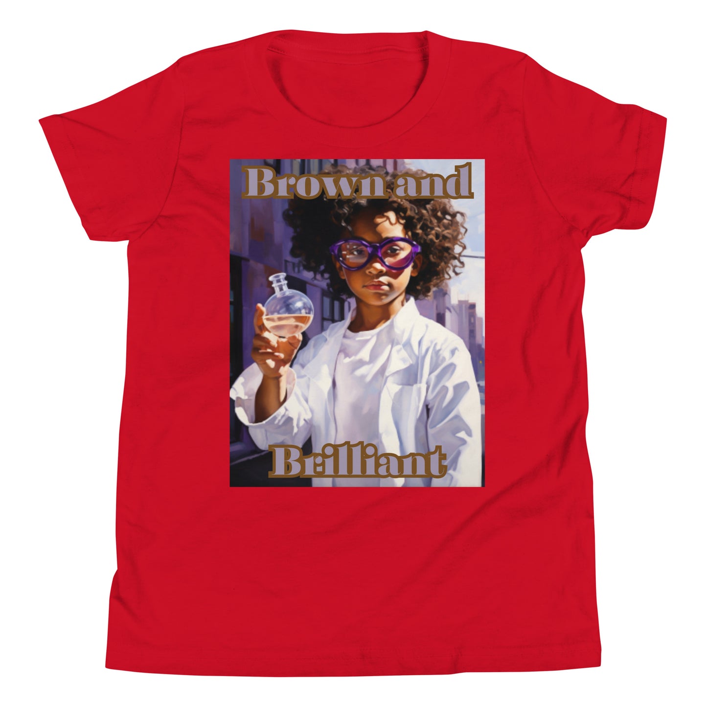 Brown and Brilliant Scientist Youth Short Sleeve T-Shirt