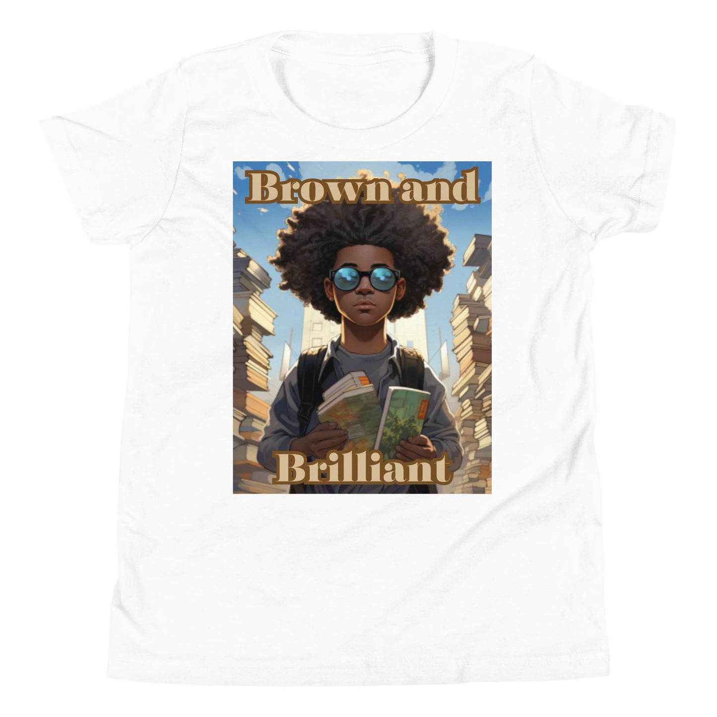 Brown and Brilliant Reader Youth Short Sleeve T-Shirt