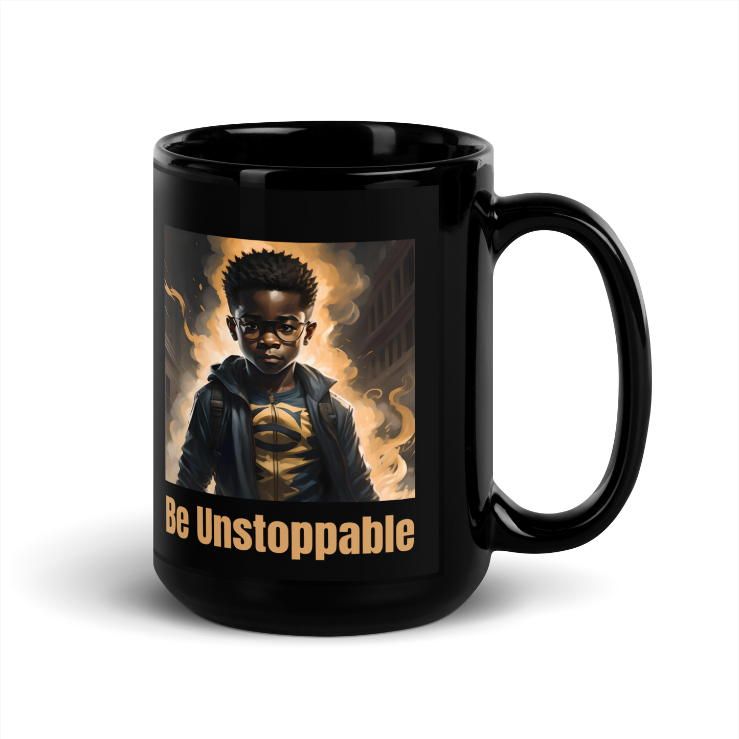 Unstoppable Black Glossy Mug