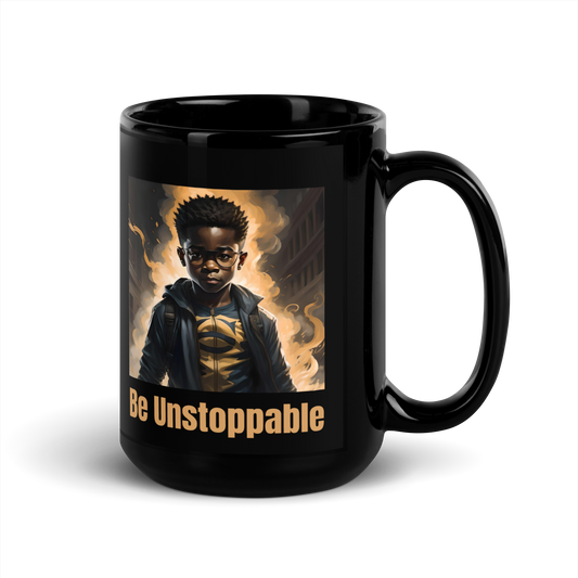 Unstoppable Black Glossy Mug