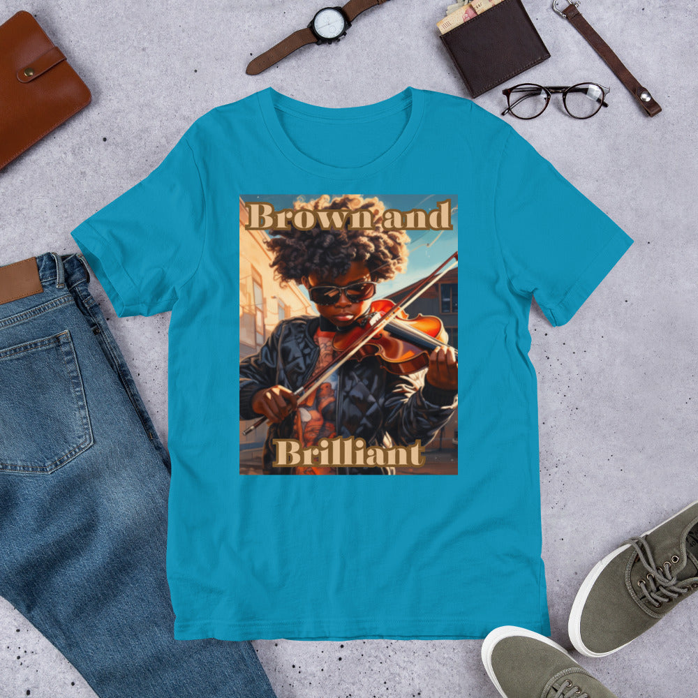 Brown and Brilliant Musician Adult Unisex t-shirt