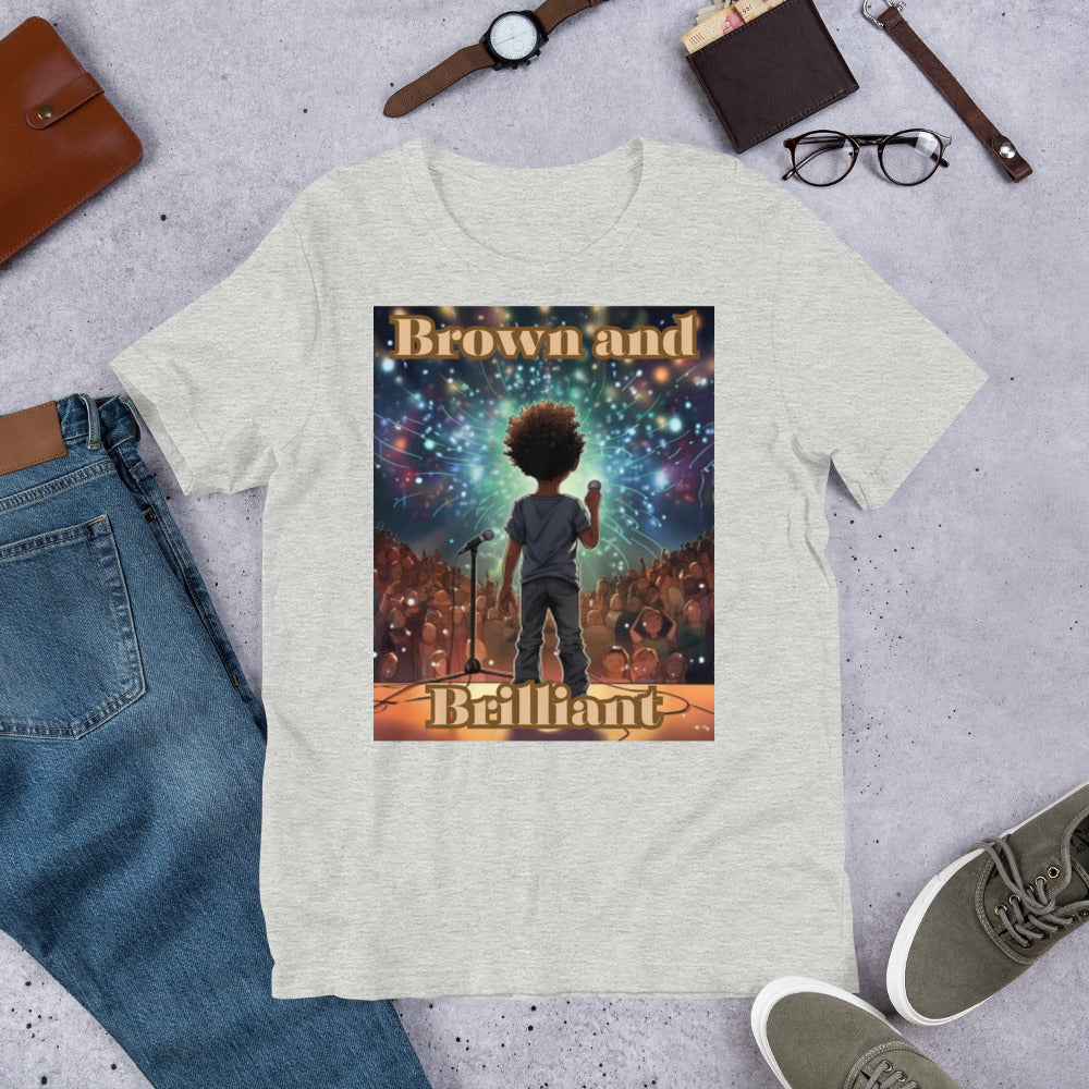 Brown and Brilliant Performer Adult Unisex t-shirt