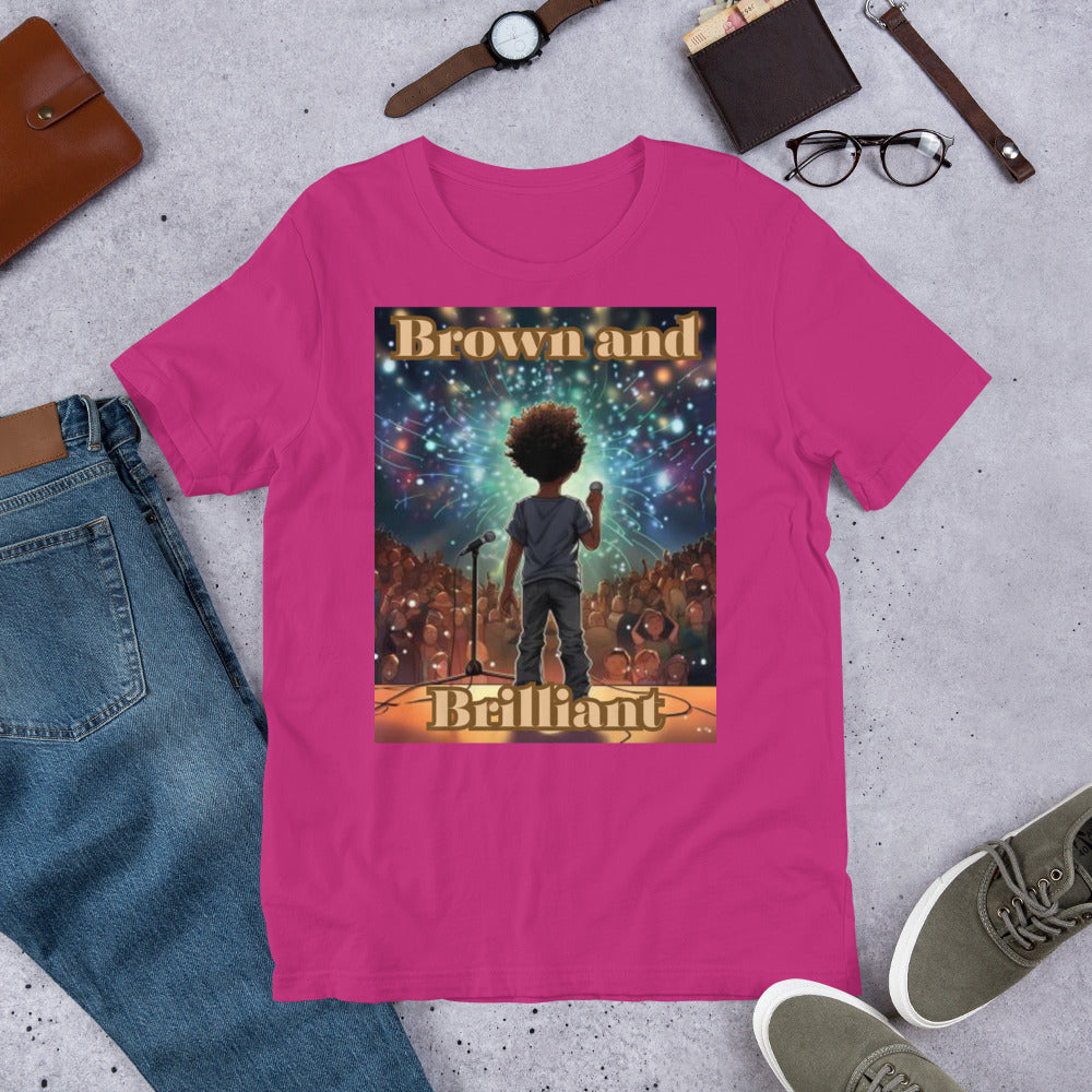 Brown and Brilliant Performer Adult Unisex t-shirt