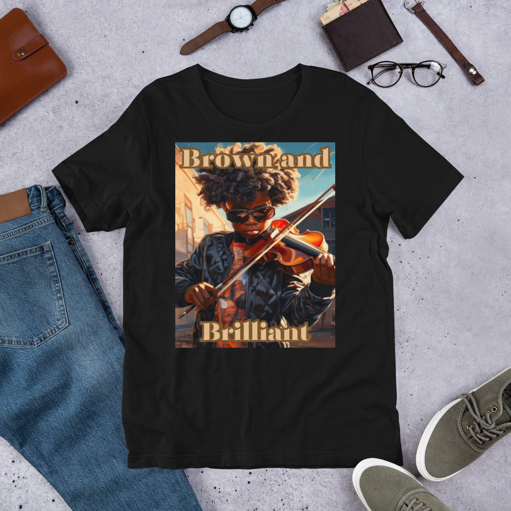 Brown and Brilliant Musician Adult Unisex t-shirt