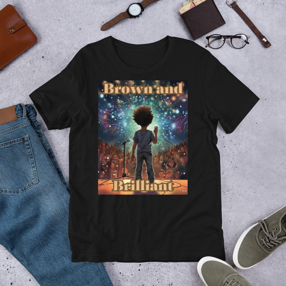 Brown and Brilliant Performer Adult Unisex t-shirt