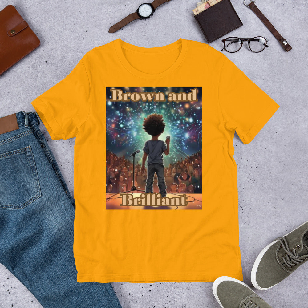 Brown and Brilliant Performer Adult Unisex t-shirt