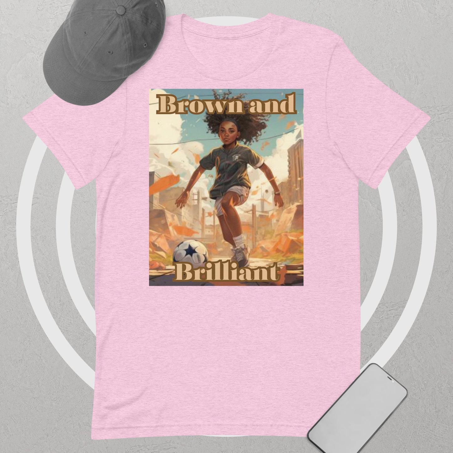 Brown and Brilliant Athlete Soccer Adult Unisex t-shirt