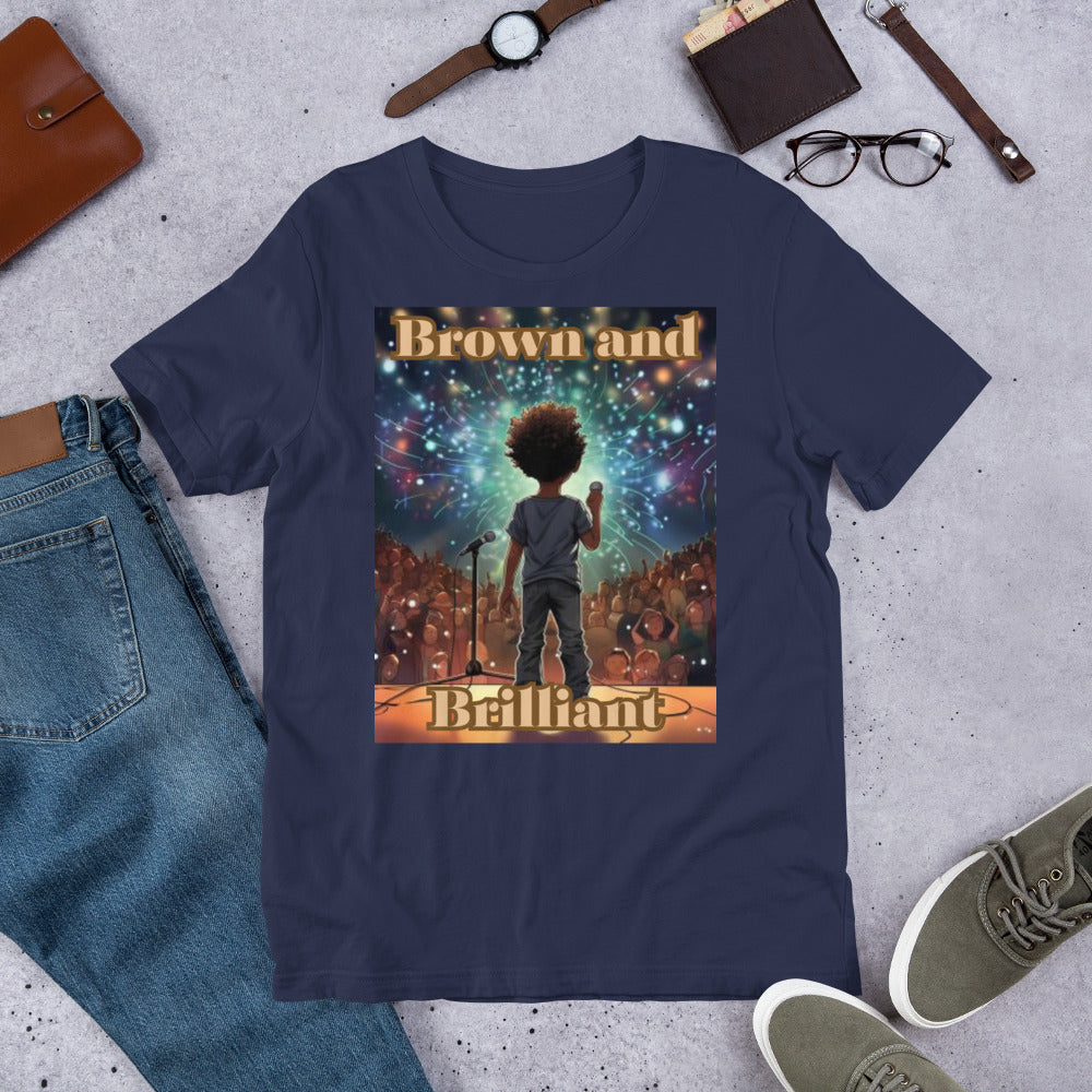 Brown and Brilliant Performer Adult Unisex t-shirt