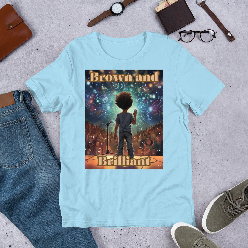 Brown and Brilliant Performer Adult Unisex t-shirt