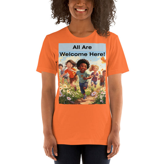 All Are Welcome Here Unisex t-shirt