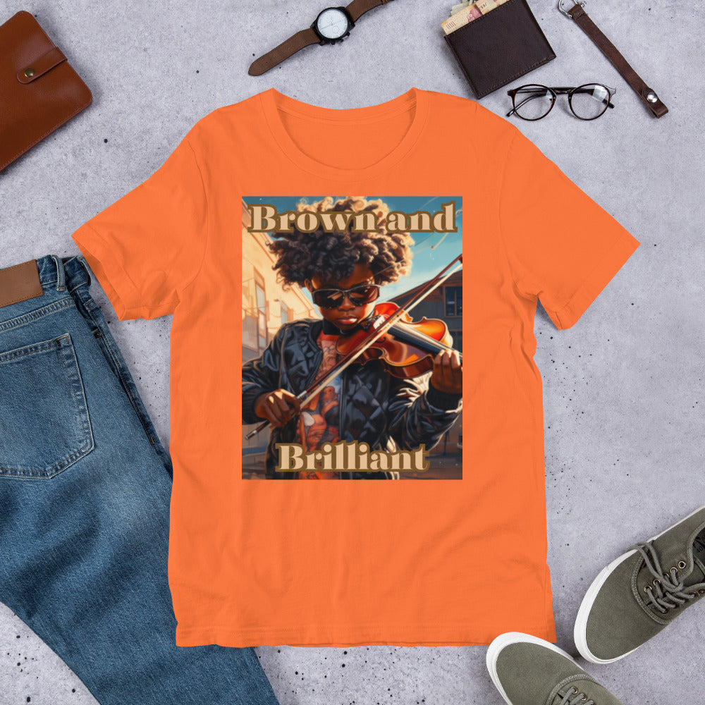 Brown and Brilliant Musician Adult Unisex t-shirt