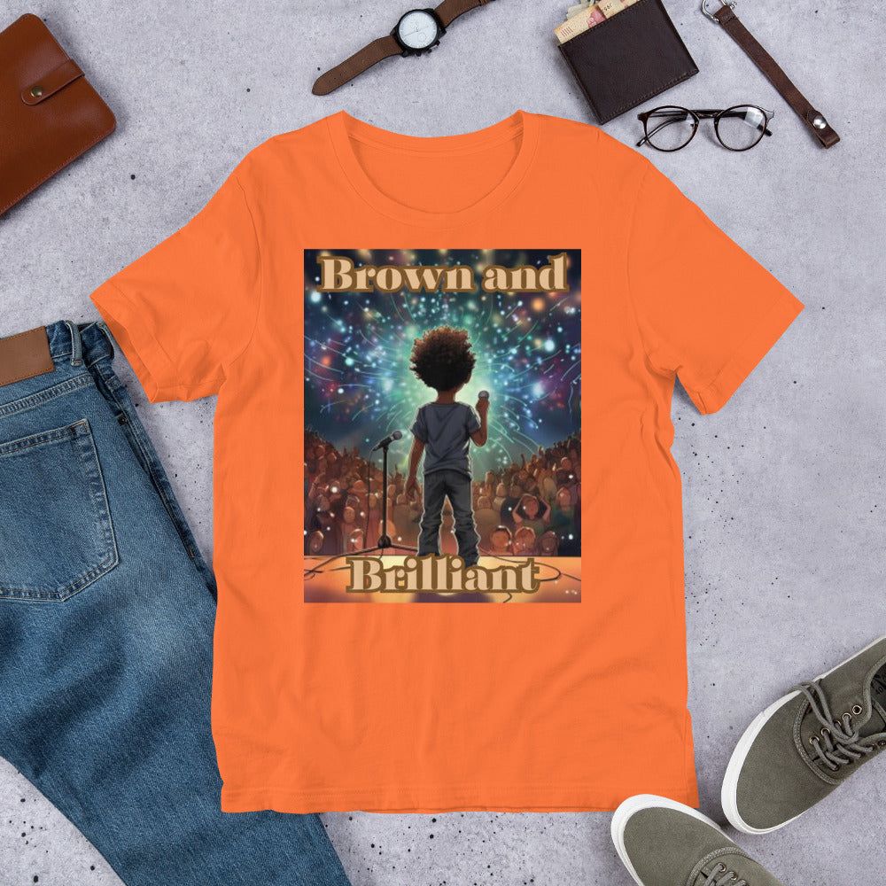 Brown and Brilliant Performer Adult Unisex t-shirt