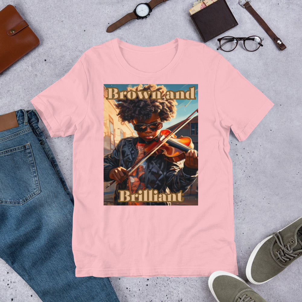 Brown and Brilliant Musician Adult Unisex t-shirt