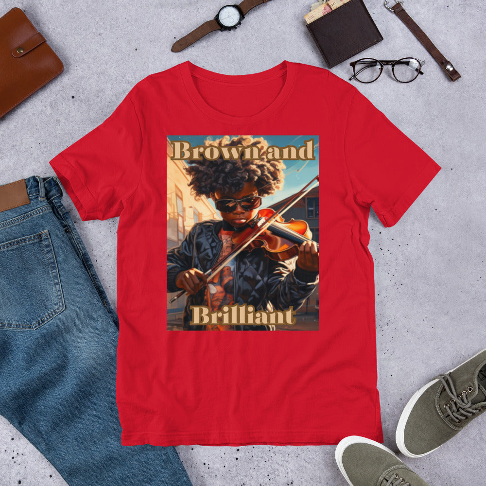 Brown and Brilliant Musician Adult Unisex t-shirt