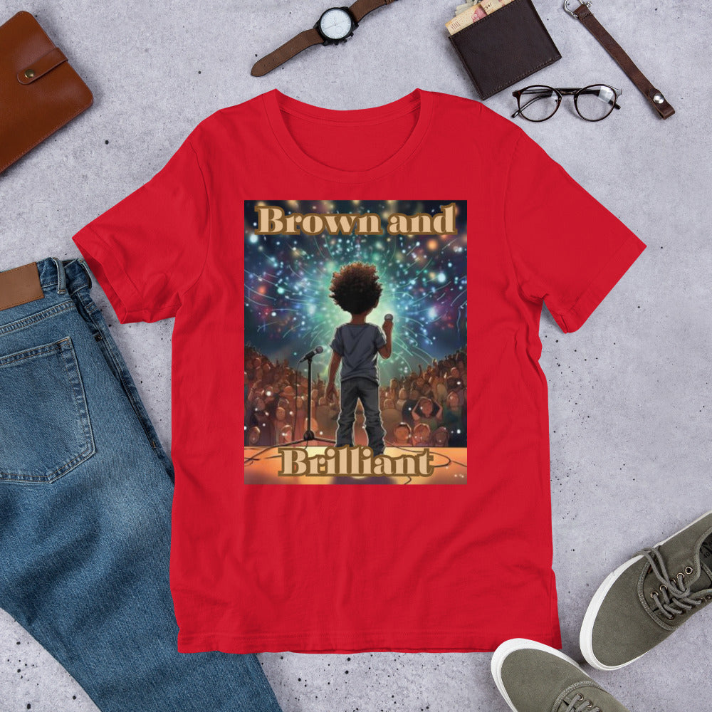 Brown and Brilliant Performer Adult Unisex t-shirt