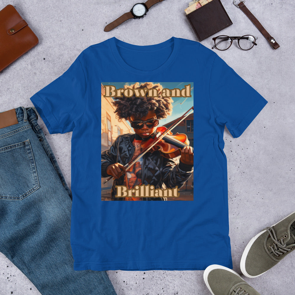 Brown and Brilliant Musician Adult Unisex t-shirt