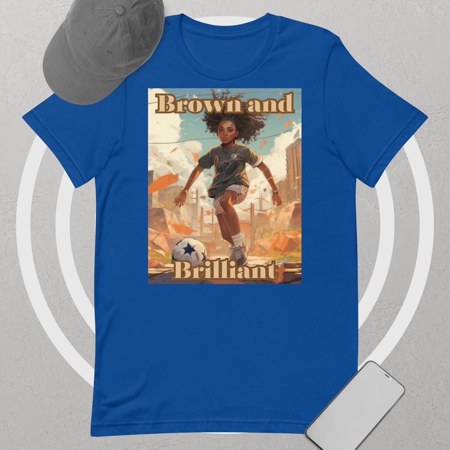 Brown and Brilliant Athlete Soccer Adult Unisex t-shirt