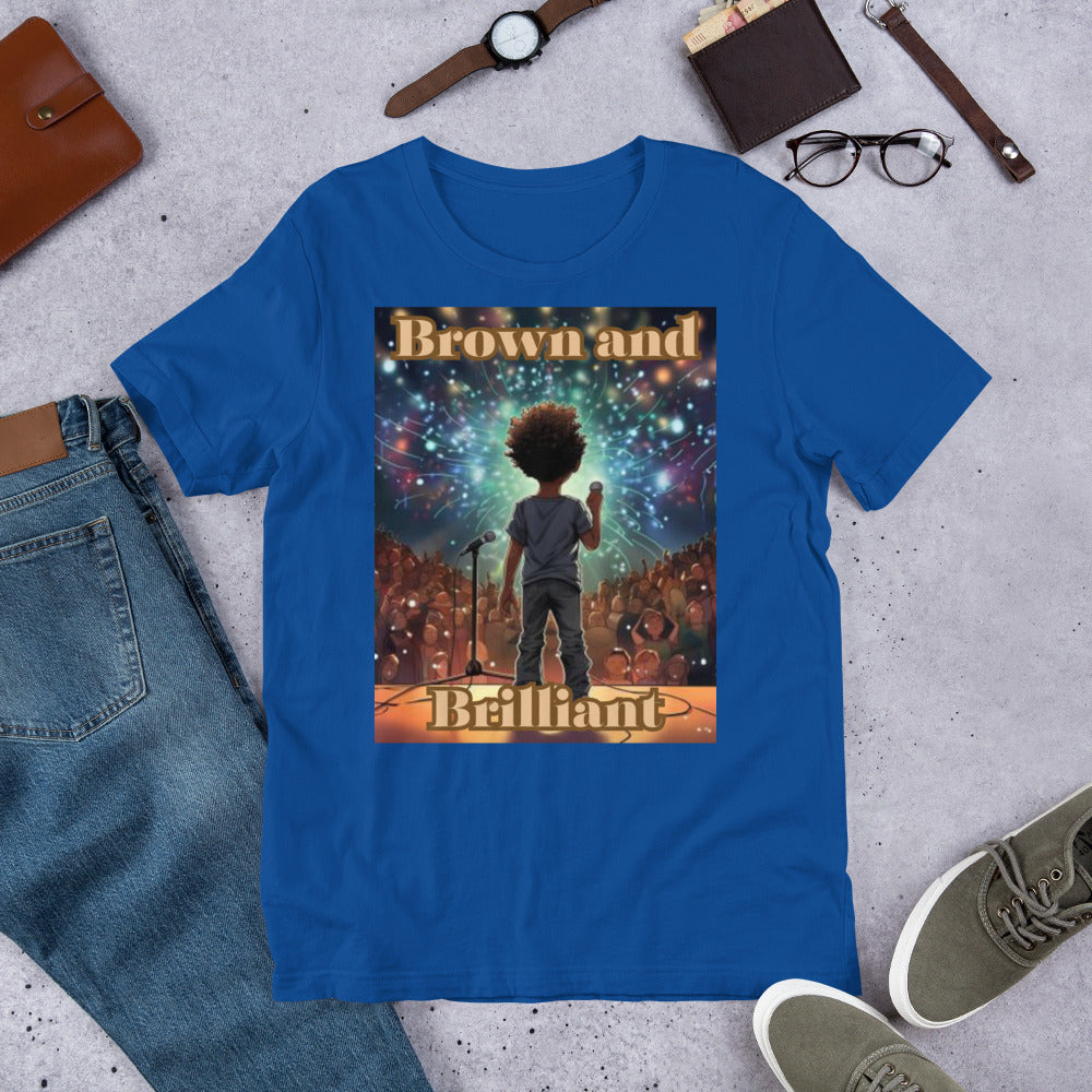 Brown and Brilliant Performer Adult Unisex t-shirt