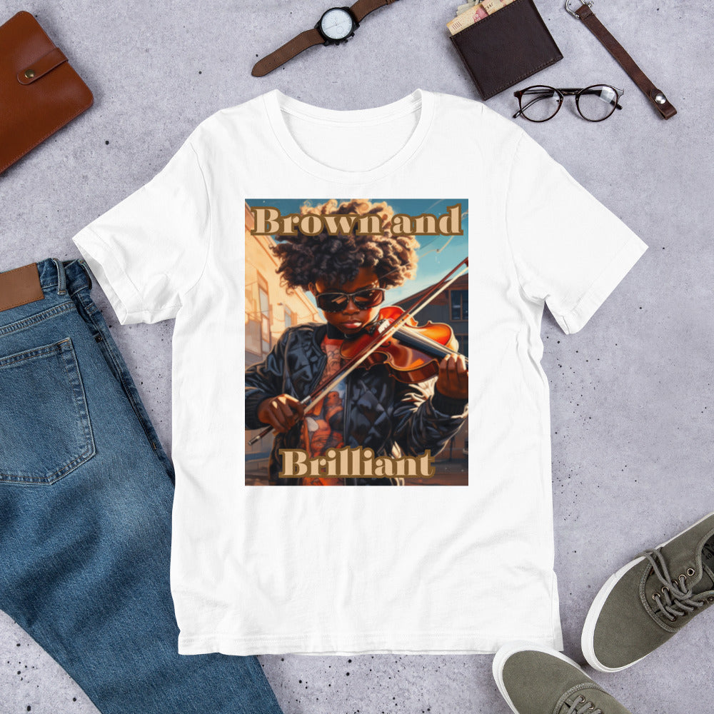 Brown and Brilliant Musician Adult Unisex t-shirt