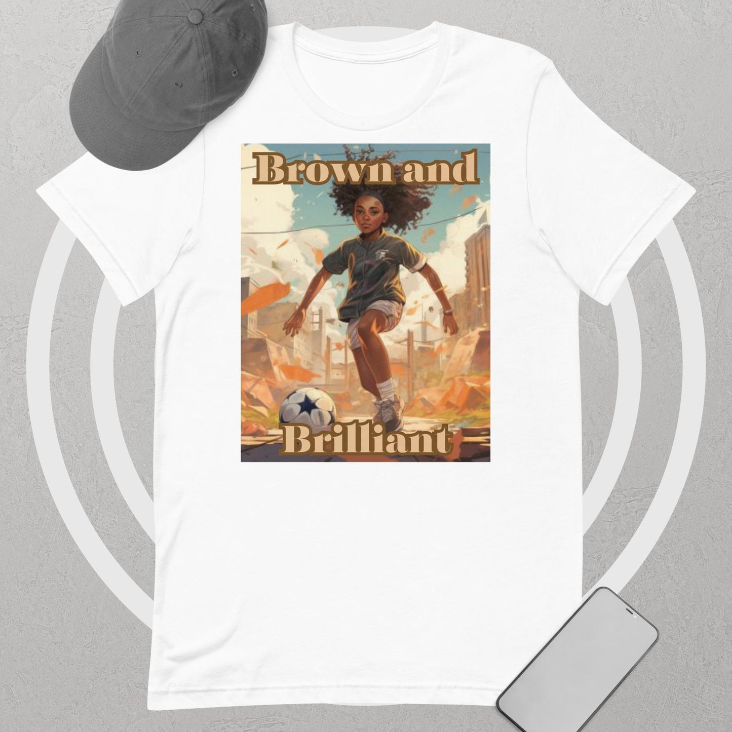 Brown and Brilliant Athlete Soccer Adult Unisex t-shirt