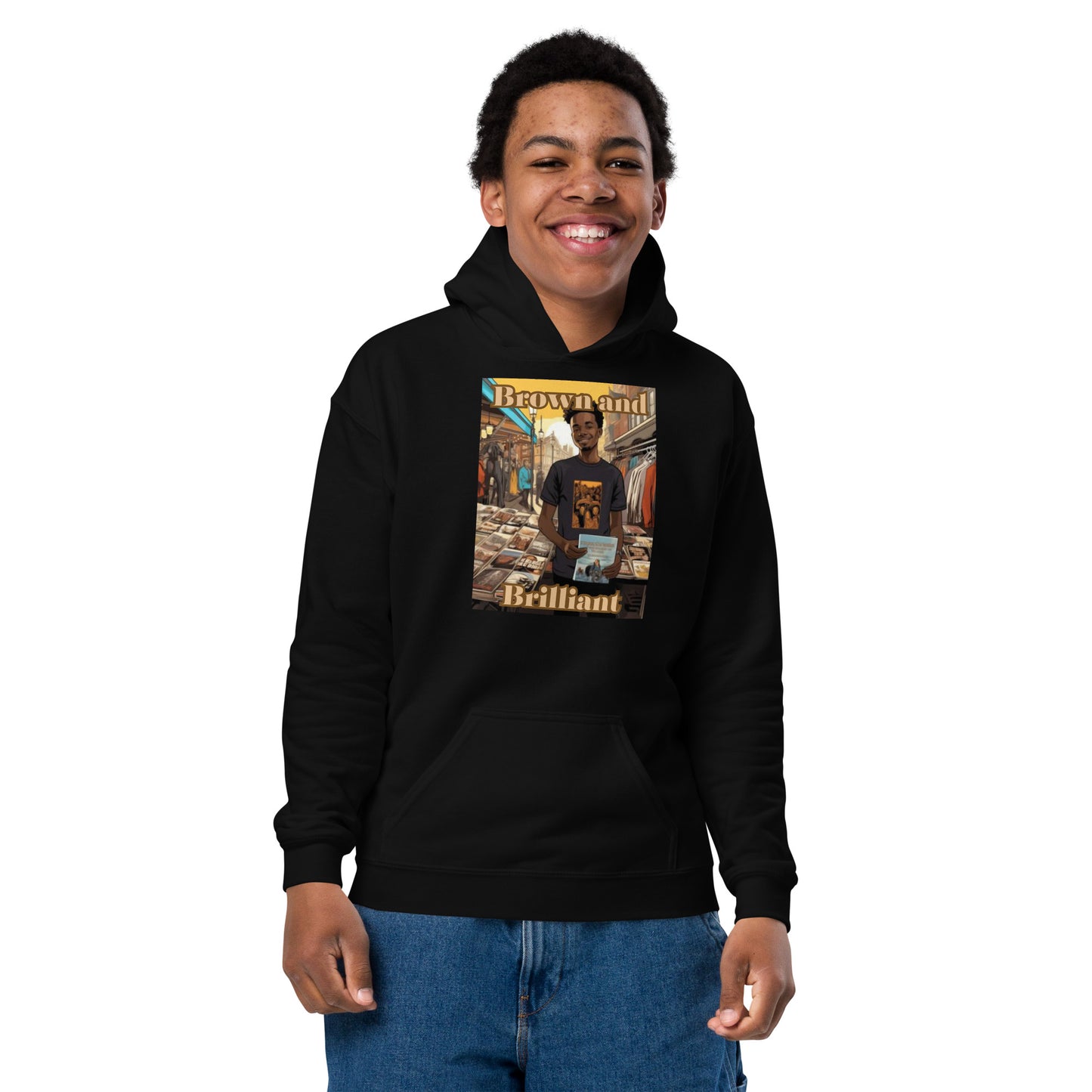 Brown and Brilliant Entrepreneur Youth heavy blend hoodie