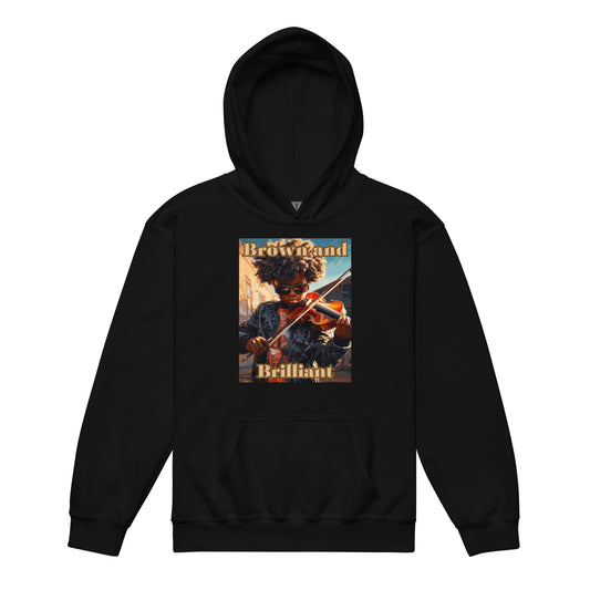 Brown and Brilliant Musician Youth heavy blend hoodie