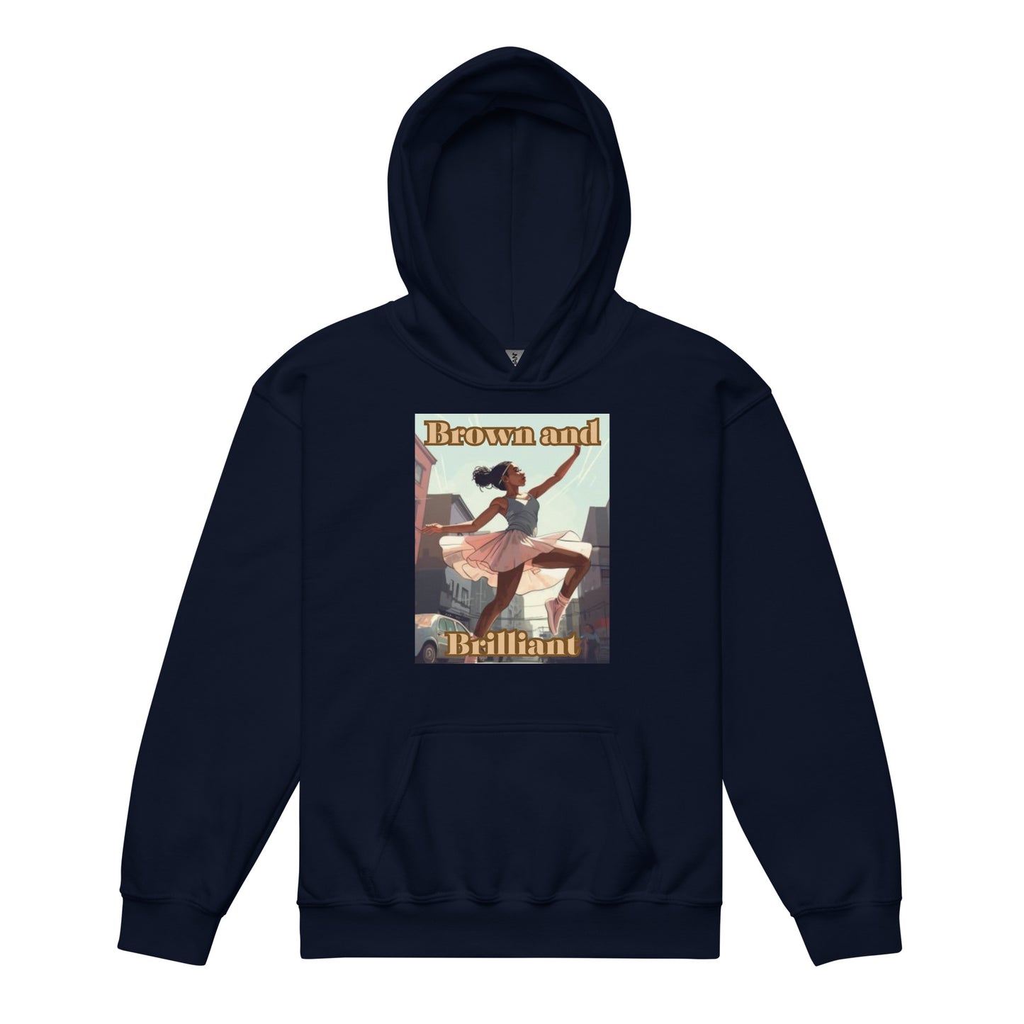 Brown and Brilliant Dancer Youth heavy blend hoodie