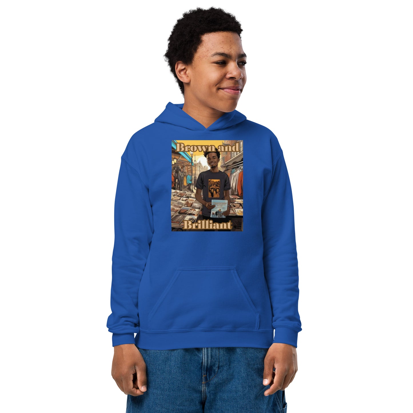 Brown and Brilliant Entrepreneur Youth heavy blend hoodie