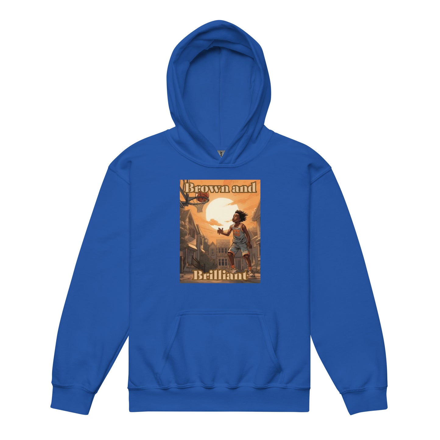 Brown and Brilliant Basketball Athlete Youth heavy blend hoodie