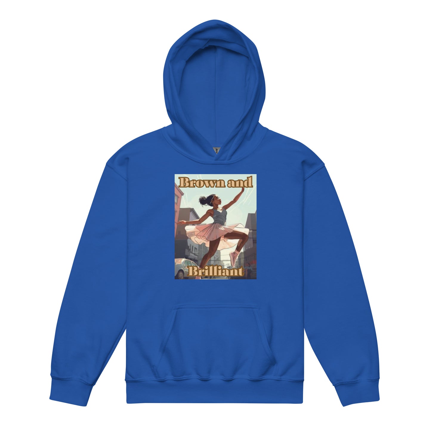 Brown and Brilliant Dancer Youth heavy blend hoodie