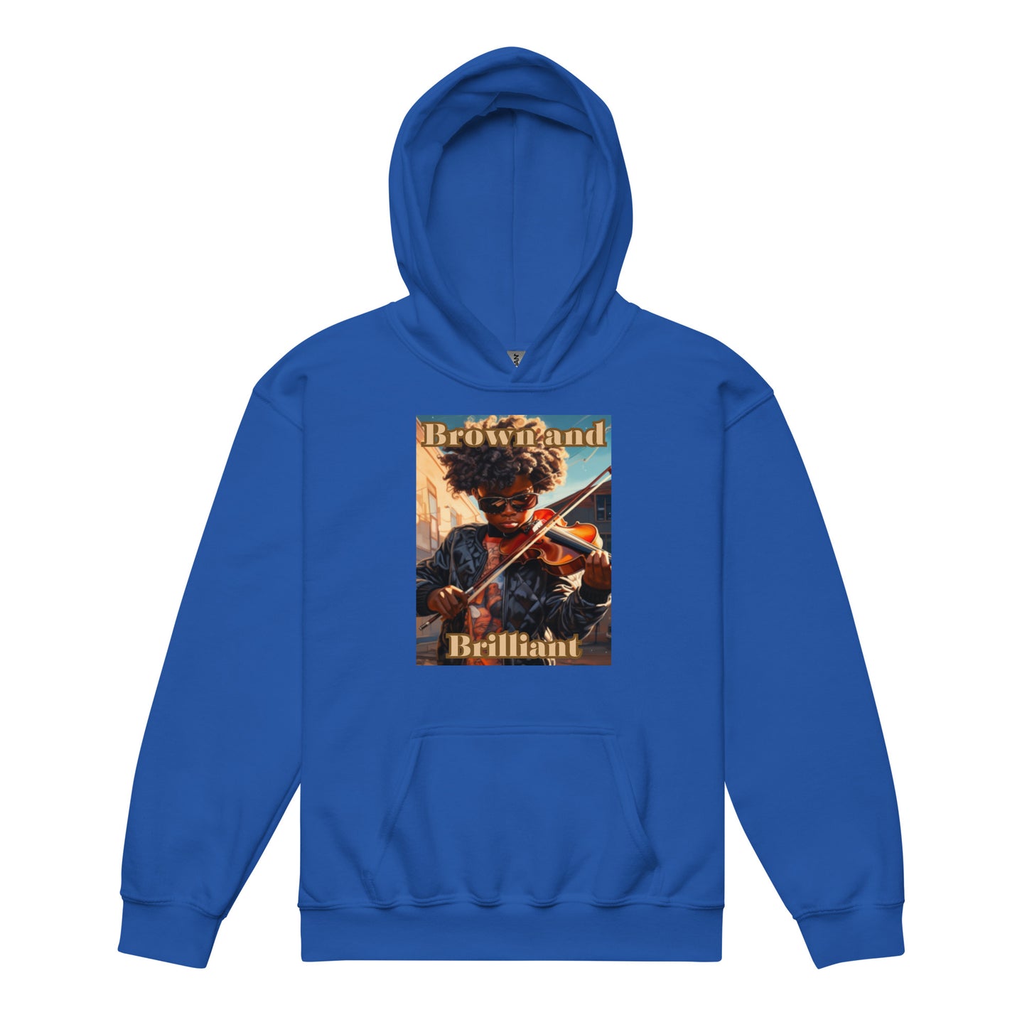 Brown and Brilliant Musician Youth heavy blend hoodie