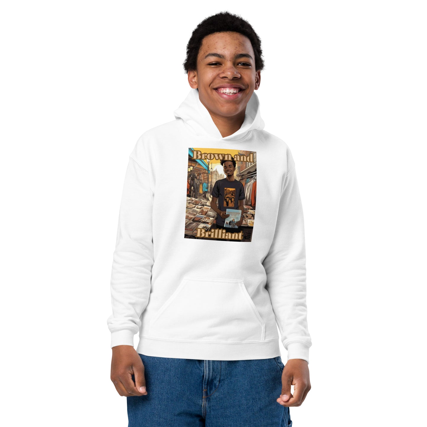 Brown and Brilliant Entrepreneur Youth heavy blend hoodie