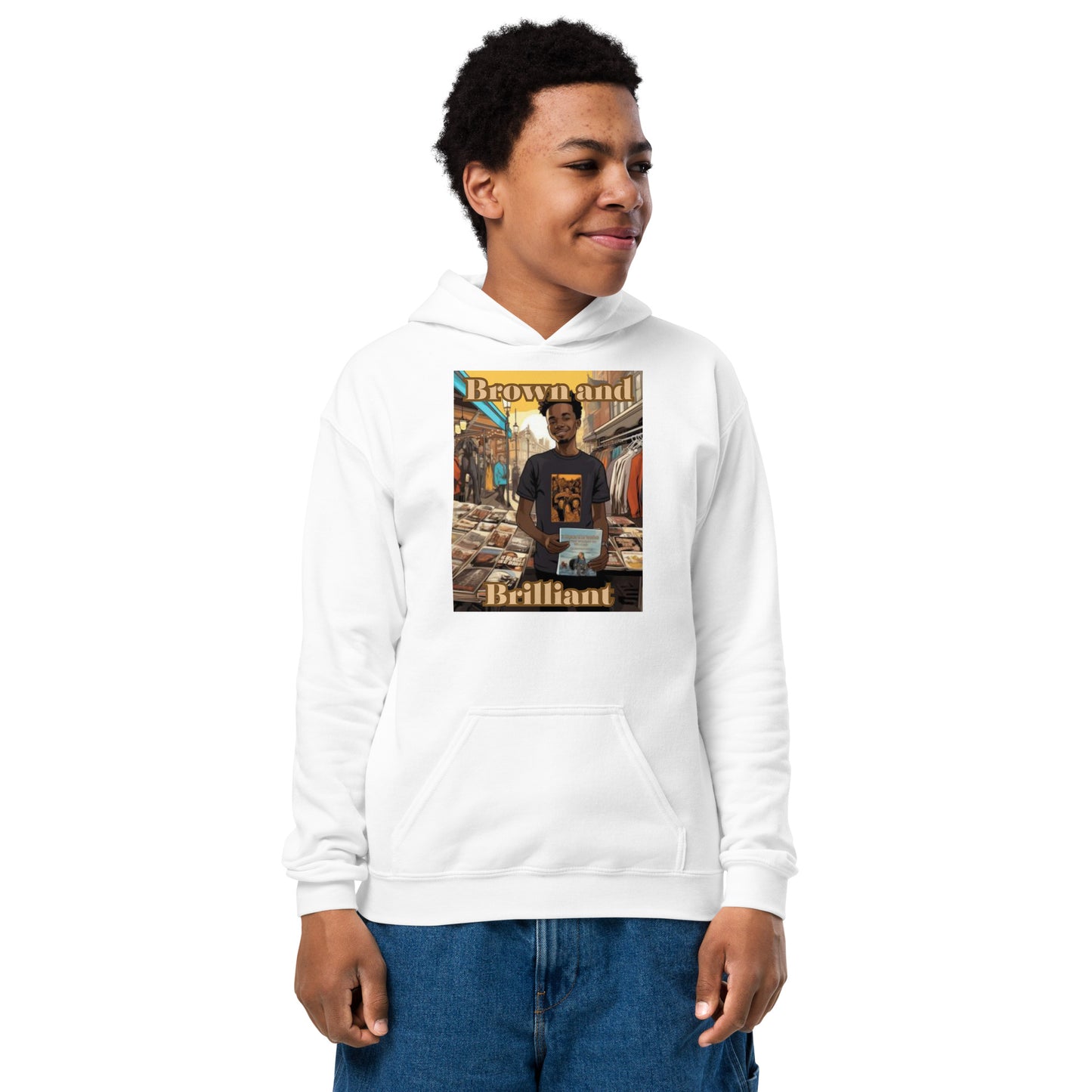 Brown and Brilliant Entrepreneur Youth heavy blend hoodie